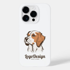 Logotipo ilustrado da cabeça de um cão de perfil