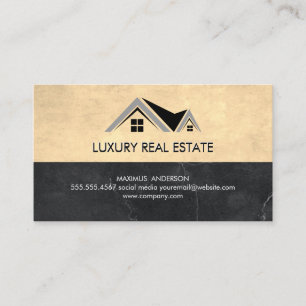 Logotipo Imobiliário   Cartão de visita de mármore