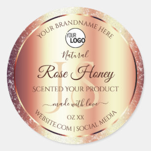 Logotipo inicial de etiquetas de produto Dourado c