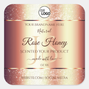 Logotipo inicial de etiquetas de produto Dourado c