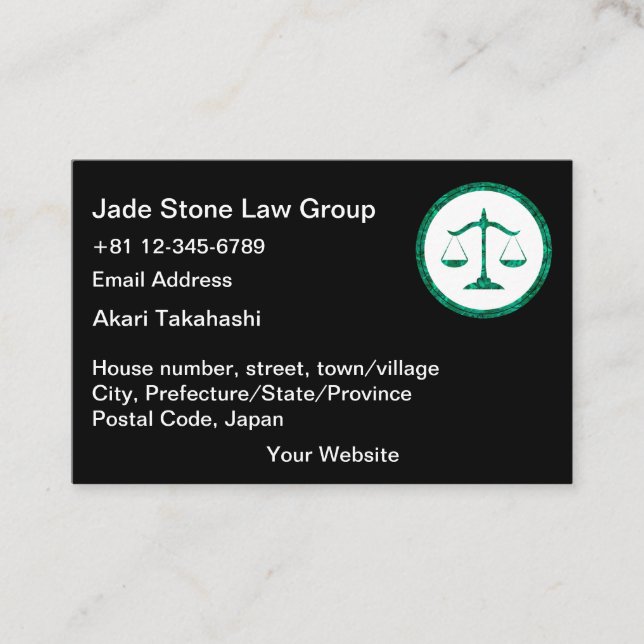 Logotipo Jade Law para Cartões de visitas Bengoshi (Frente)