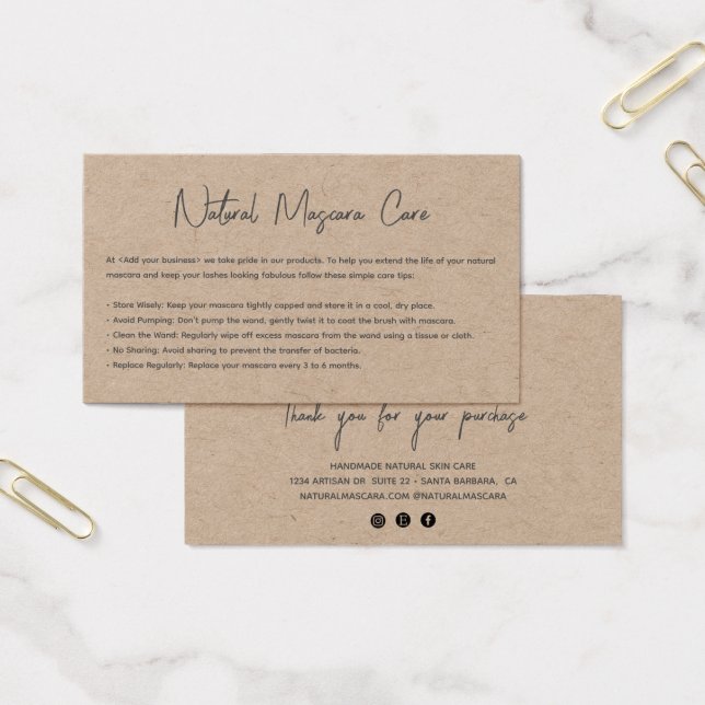 Logotipo Kraft de papel moderno Máscara Cosméticos (Escritótio)