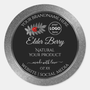 Logotipo Ladybug das etiquetas do produto Black Si