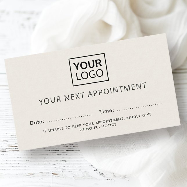 Logotipo leve personalizado que cartões de comprom (Custom logo light tan modern appointment cards)