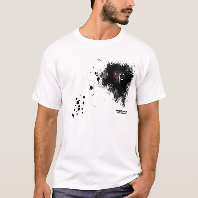 Logotipo masculino do splatter do t-shirt (Frente)