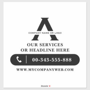 Logotipo Minimalista de Negócios para Adesivo de C