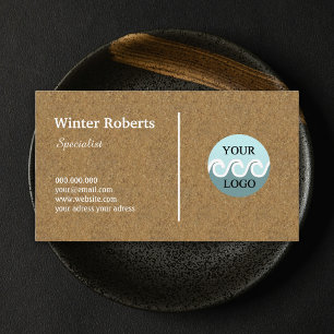 Logótipo mínimo de cartão de visita de madeira de