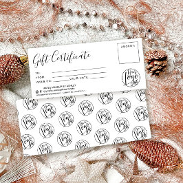 Logótipo mínimo de certificado de presente preto e