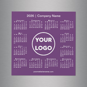Logotipo moderno da empresa no calendário de 2026