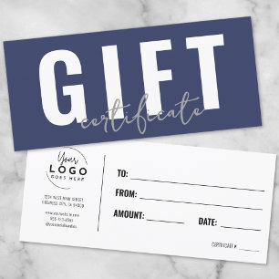 Logotipo Moderno Script Blue Business Gift Certifi