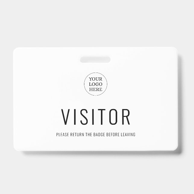 Logotipo Moderno Simples de Crachá de Visitante da (Frente)