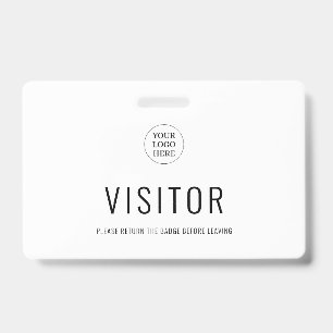 Logotipo Moderno Simples de Crachá de Visitante Em