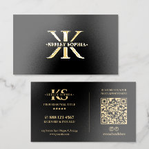 Logotipo Monograma K Elegante Preto Dourado