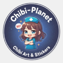 Logotipo Oficial da Chibi-Planet: Adesivo de Enfer