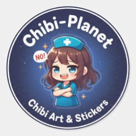 Logotipo Oficial da Chibi-Planet: Adesivo de Enfer