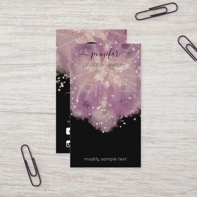 Logotipo Personalizado Cartão de Joia Confetti Soc (Frente/Verso In Situ)