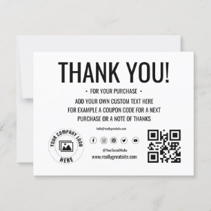 Logotipo personalizado Cartões de agradecimentos c