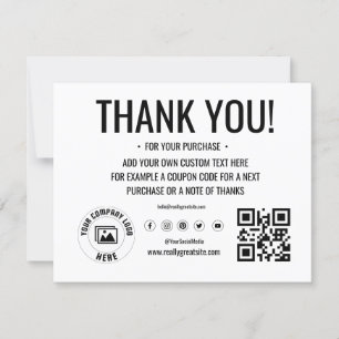Logotipo personalizado Cartões de agradecimentos c