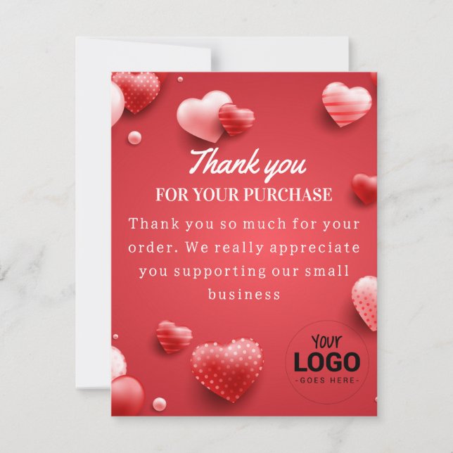 Logotipo personalizado Cartões de agradecimentos p (Frente)