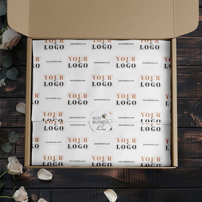 Logotipo personalizado e papel para tecidos pequen (Logo branded tissue paper by Busy Business Bee)