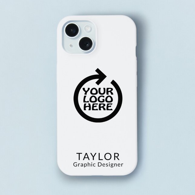 Logotipo personalizado e Texto para empresa (Personalized Logo and Text Business iPhone 15 Case from Ricaso. 
Easy add own logo and text 
)