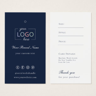 Logotipo personalizado Etiqueta de preço de vestu