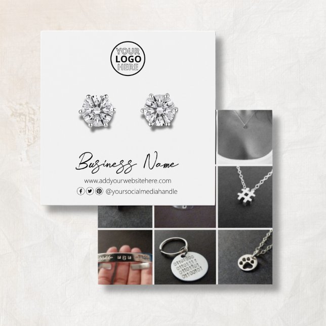 Logotipo Personalizado Mídia social Estável Mostra (Custom Logo Social Media Stud Earring Display Card
)