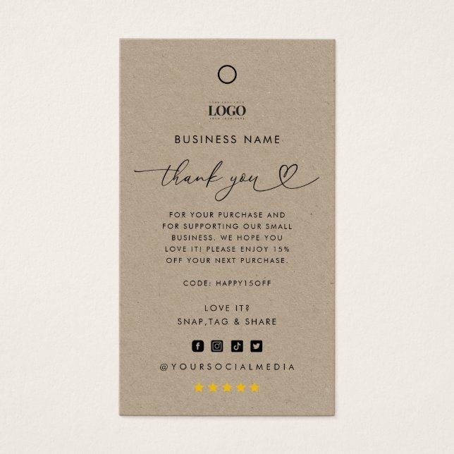 Logotipo personalizado Obrigado Marca de travament (Frente)