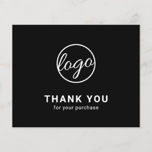 Logotipo Personalizado Simples Cartões de agradeci