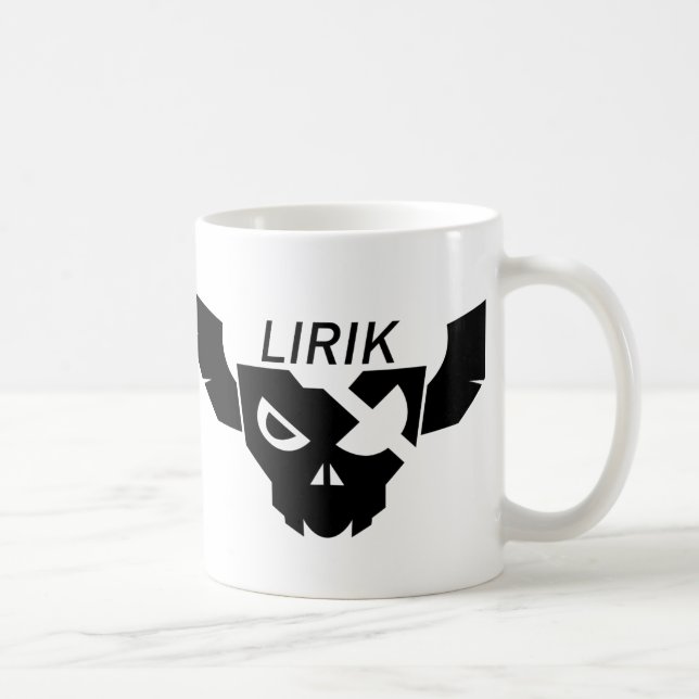 Logotipo preto de Lirik na caneca branca (Direita)