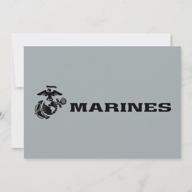 Logotipo preto empilhado do USMC (Frente)