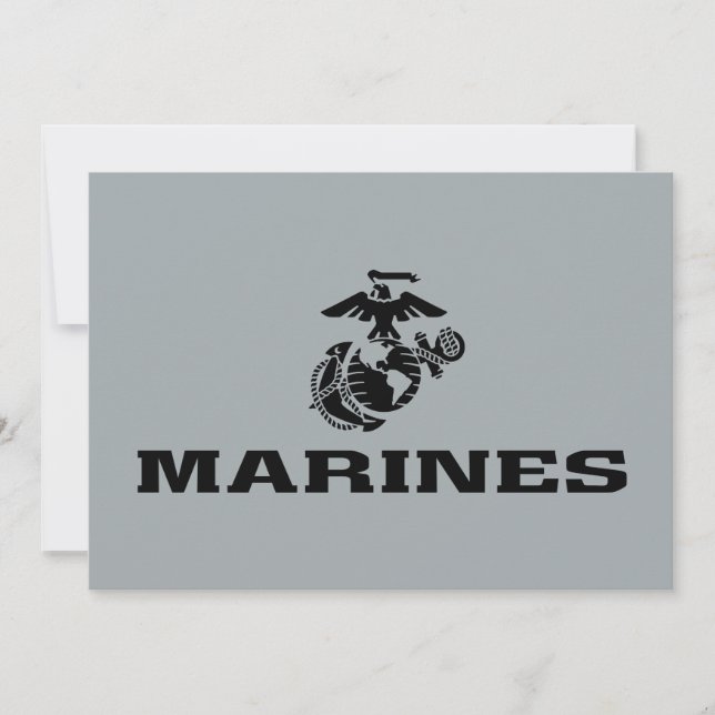 Logotipo preto empilhado do USMC (Frente)
