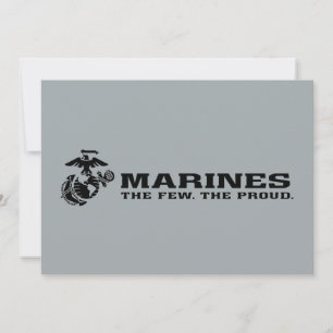 Logotipo preto empilhado do USMC "Os poucos, os or