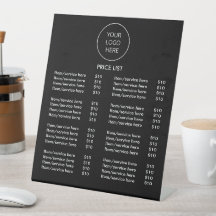 Logotipo Preto Lista de Preços Modernos Sinal de P