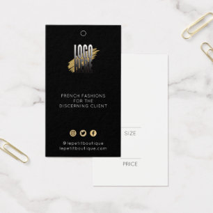 Logotipo preto moderno Etiqueta de preço de vestu