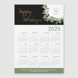 Logotipo preto Verde Moderno neste Calendário 2025