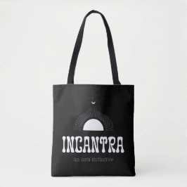logotipo principal da incantra e bolsa tote estamp