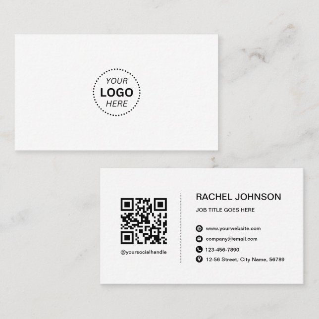 Logotipo profissional Código QR Cartão de visita m (Frente/Verso)
