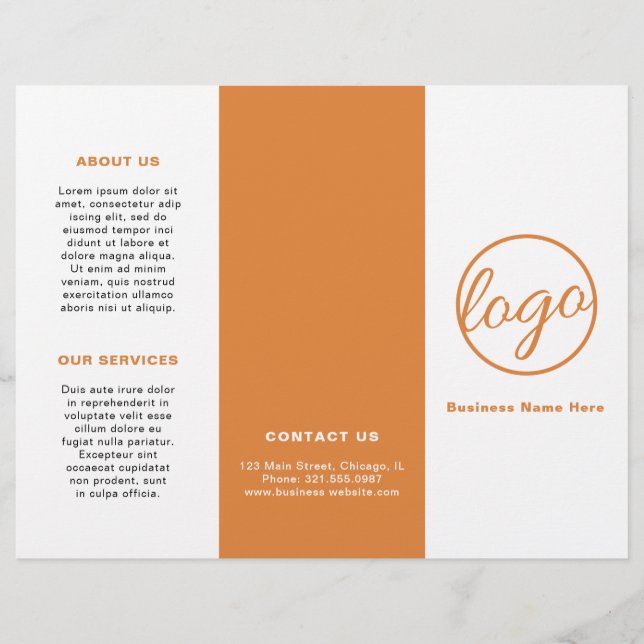 Logotipo profissional Simples Folheto Laranja Trip (Frente)