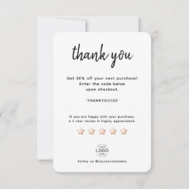 Logotipo próprio Cartões de agradecimentos para pe