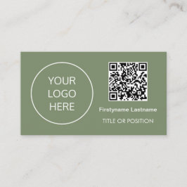 Logotipo QR Code Sage Green Cartão de visita