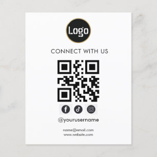 Logotipo QR Mídia social Folheto comercial