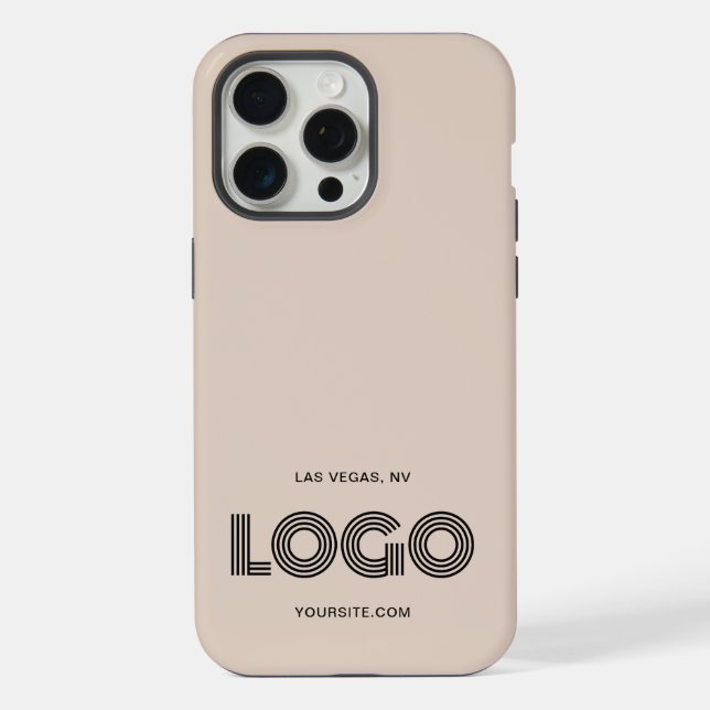 Logotipo Retangular Moderno Bege e Preto (Verso)