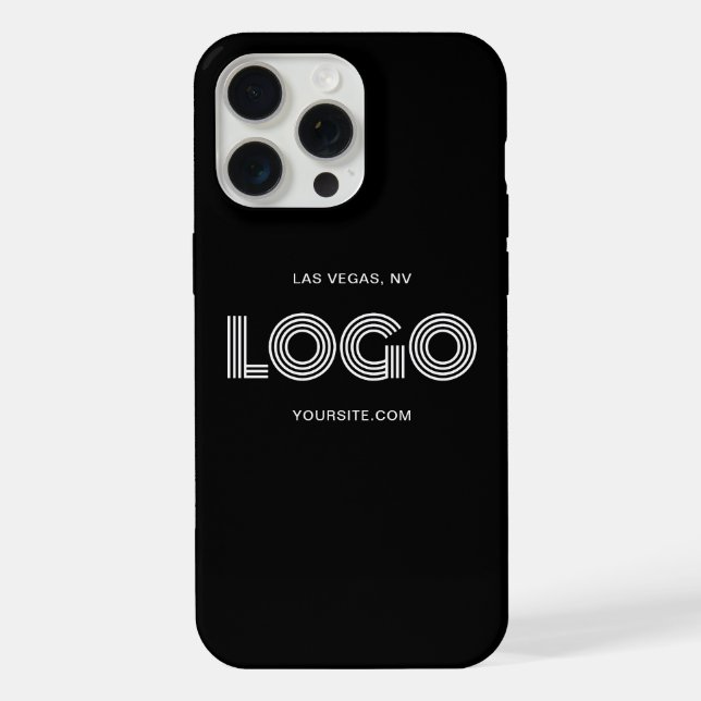 Logotipo Retangular Moderno Preto e Branco (Verso)