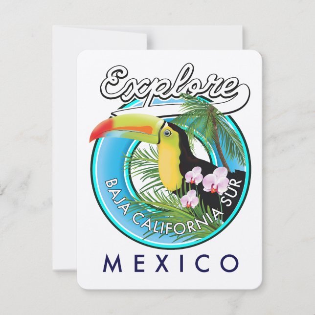 logotipo retrô da Baja California Sur México (Frente)