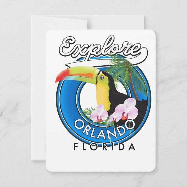 Logotipo retrô de explorar Orlando Flórida. (Frente)