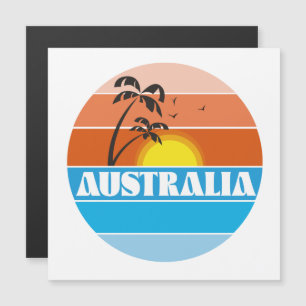 logotipo retrô pôr do sol australiano dos anos 80