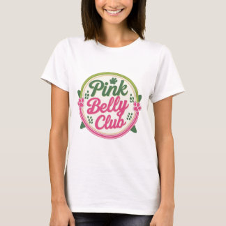 Logotipo rosa do Clube da Cintura T-Shirt Básico,