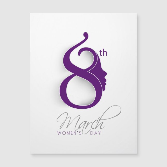 Logotipo Roxo do Dia Internacional da Mulher (Frente)