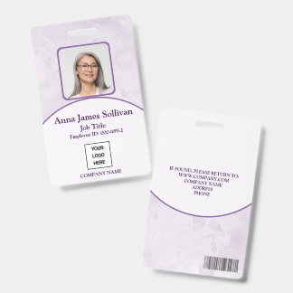 Logotipo Roxo Elegante Código de Barras Crachá de 